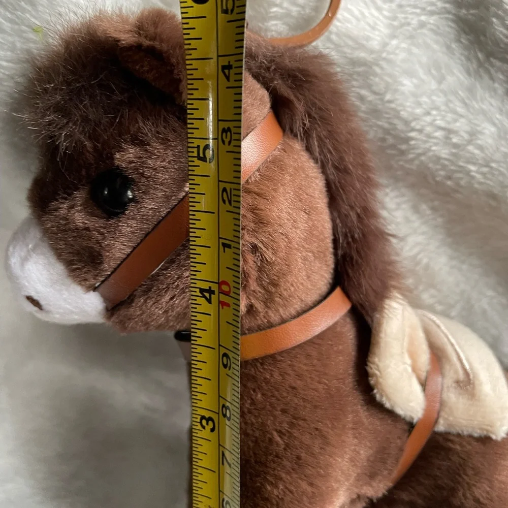 Plush Brown Pony Keychain with Saddle, Bag Charm, Horse, Pony